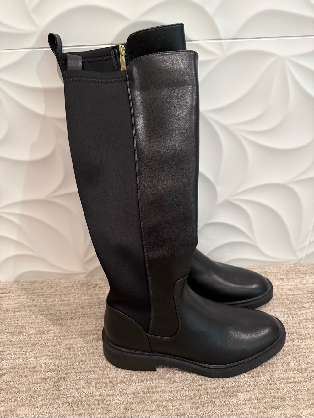 Kenneth Cole Reaction Classic Black Knee-High Women's Riding Boots